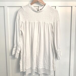 Free People Gauzy Smocked Peasant Blouse